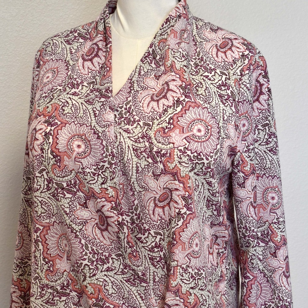 Talbots Pink Floral Paisley Blouse